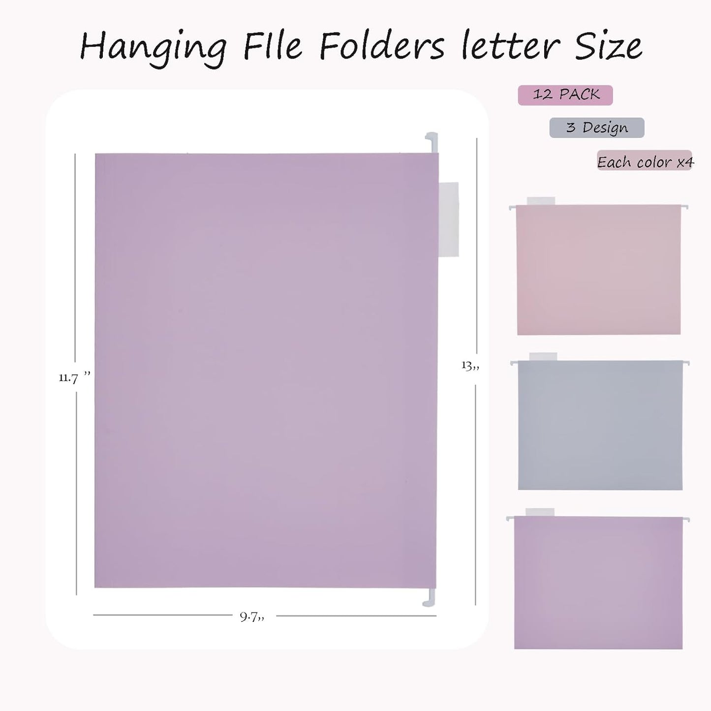Hanging Rose Gold File Organizer, equipped with a 6-piece set of rose gold desktop accessories