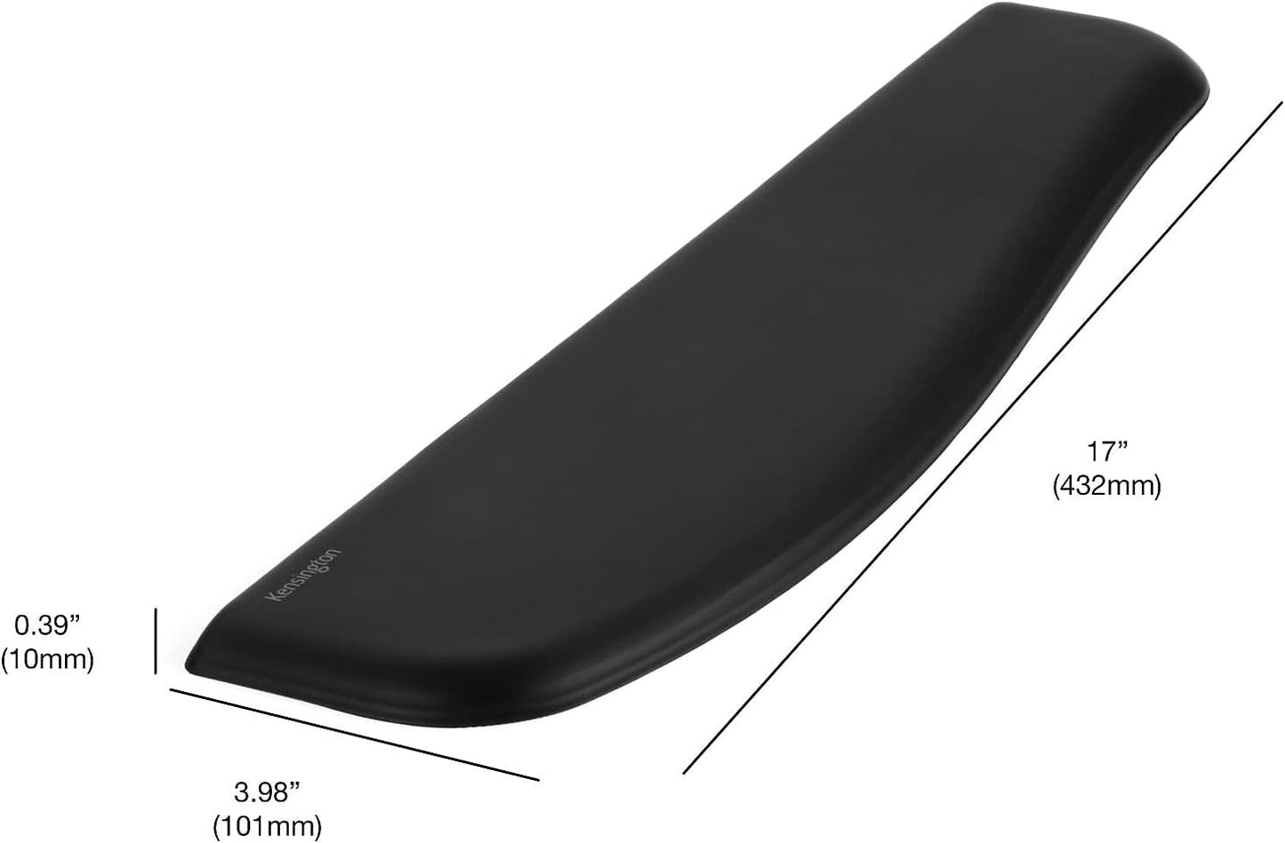 Kensington ErgoSoft Wrist Rest for Slim, Compact Keyboards, Black (K52801WW), 3.9 x 0.4 x 11.1 inches