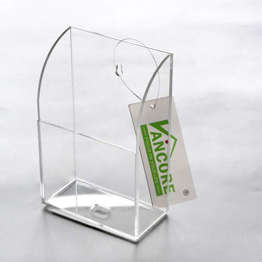 VANCORE Clear Wall Mounted Charging Phone Holder Smart Phone Station TV Remote Control Holder Wall Box (3 Holes)