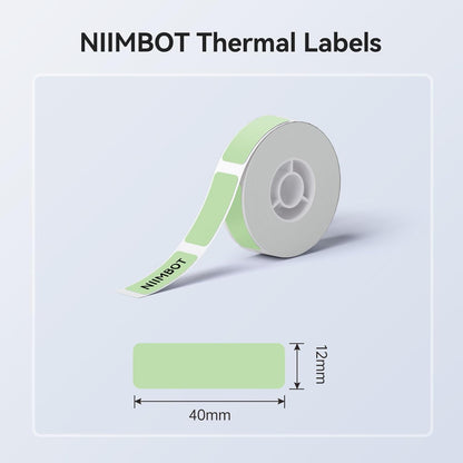 NIIMBOT White Cable Labels Maker Tape for D11/D110/D101 Label Maker, 0.49'' x 4.29''(12.5mm x 109mm), Thermal Label Tape for Home Office Labeling Tape Replacement