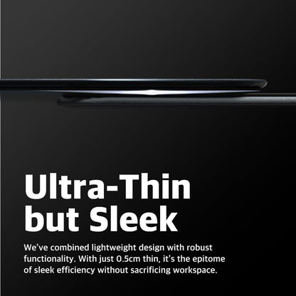 POUT H3 Wireless Charging Mouse Pad – Qi-Enabled Fast Charger Built into Sleek Desk Mat, Compatible with Phones, Earbuds & More(Dust Gray)