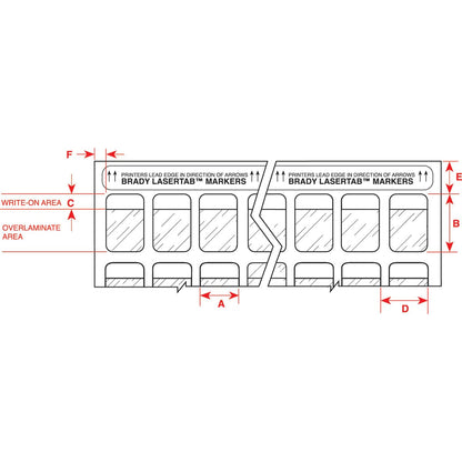 Brady LAT-39-361-1 1" Width x 1.437" Height, B-361B Self-Laminating Polyester, Matte Finish White/Translucent Laser Printable Label (Pack of 1000)