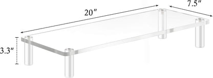 Yestbuy Acrylic Monitor Stand Riser, Clear Computer Monitor Riser, Desktop Organizer Stand for Office Accessories, Printer, Notebook, and All Flat Screen Display, Ergonomic Monitor Riser Stand