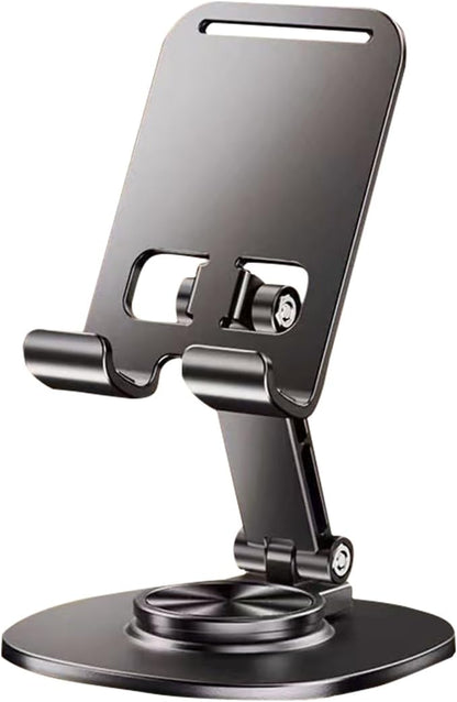 Dual Folding Cell Phone Stand Fully Adjustable Foldable Desktop Phone Holder Cradle Dock, Thick Case Friendly, Compatible with All Phones (Grey)