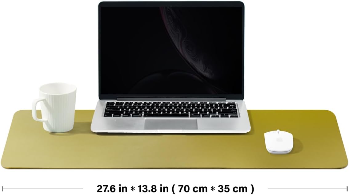 Cork Desk Mat - Dual-Sided Desk Pad for Office and Home - Desk Organization and Accessories - Ideal for Large Mouse Pad and Desk Mats on Top of Desks(Dark Green,90cmx 43cm)