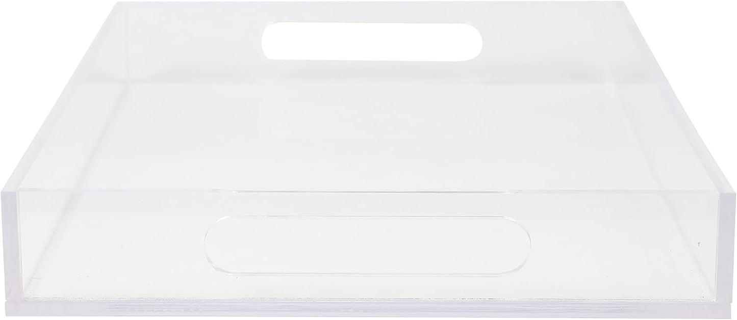 Martha Stewart Brody Acrylic Letter Tray, Letter Organizer Desk Tray, File Organizer Tray for Magazines, Folders, Notebooks, Desk Accessories, 12.75" x 8.75", Clear