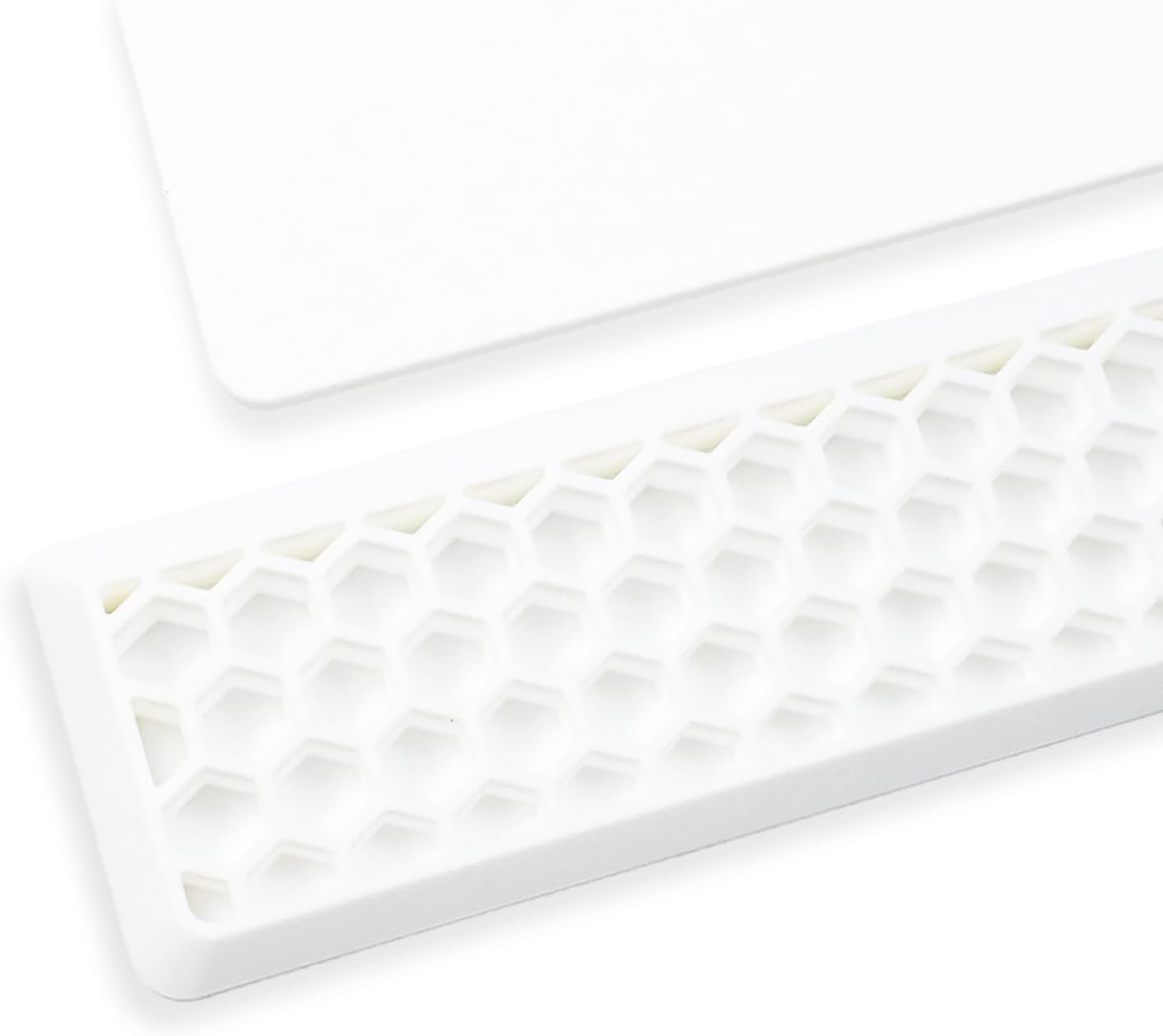 Ergonomic 75% Keyboard Wrist Rest-12.8" Silicone Non-Slip Keyboard Hand Rest, Relief of Hand Pain(White)