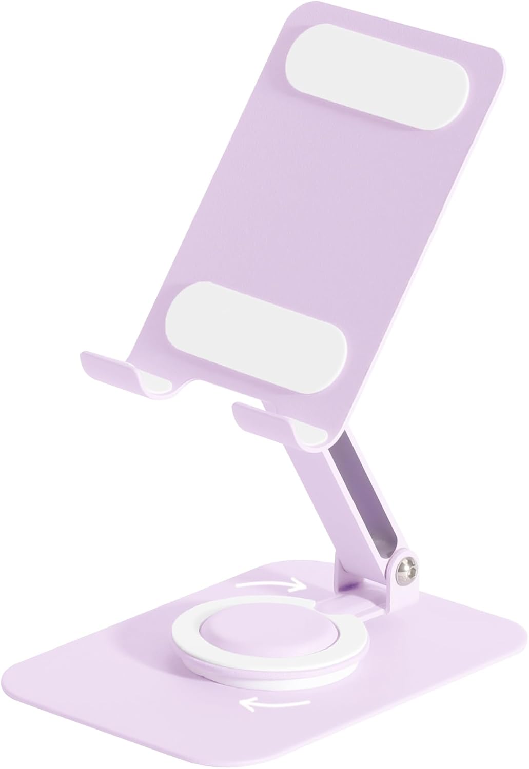 Adjustable Metal Phone Stand for Desk – Foldable 360° Rotating Phone Holder Compatible with iPhone 17/16/15/14 Pro Max/Air, Galaxy S25/S26 & Google Pixel 10a – Pink