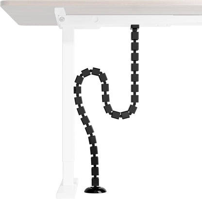 PEGZONE Under Desk Cable Management Spine – Flexible Cable Snake Organizer for Standing Desk, Tool-Free Magnetic Vertebrae Wire Management for 0.4"-2" Table, White