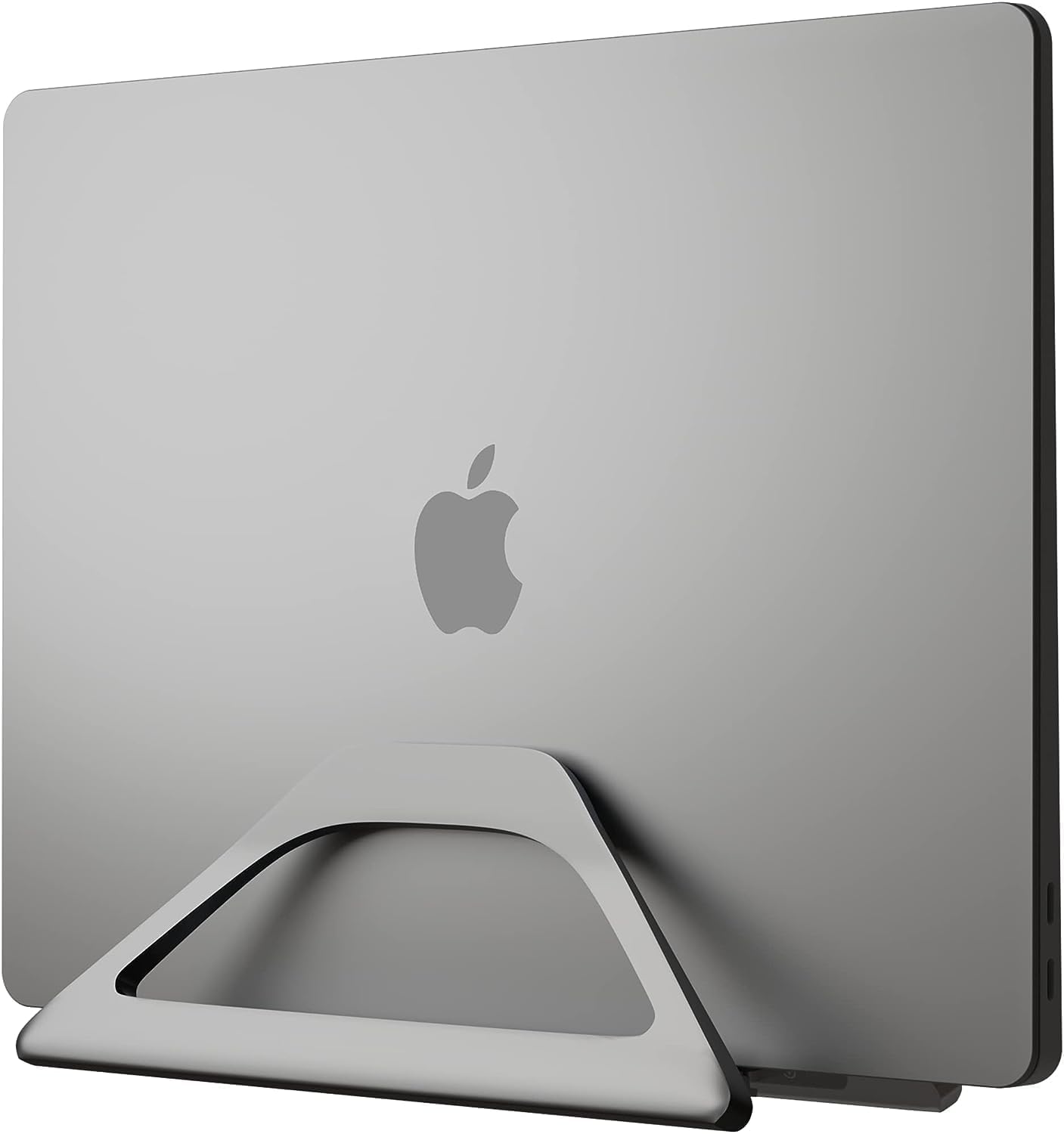 Elestoria Aluminum Vertical Laptop Stand with Gravity Auto-Lock – Adjustable Laptop Holder Vertical fits MacBook Pro/Air, Chromebook & Gaming Laptops up to 17.3" – Space-Saving Desktop Dock - Silver