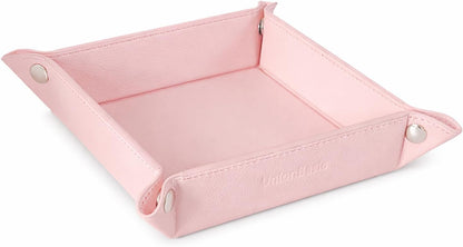 UnionBasic Medium Valet Tray, Jewelry Tray for Rings Watches Earrings, Entryway Catchall Caddy for Coins Keys Change, Nightstand Bedside Valet Holder, Trays for Electronic Gadgets, Candy Pink Plus - Colors A