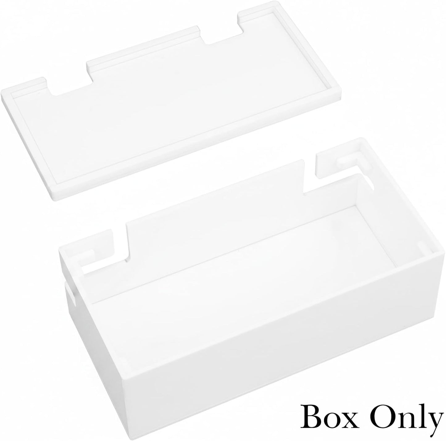 Linkidea Bathroom Electric Toothbrush Cable Box, Vanity Hide Cord Organizer, Charger and Power Strip Storage Case, Keep Countertop & Outlet Clean (White)