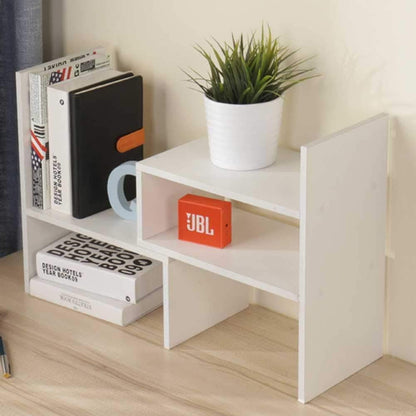 Sorfity Adjustable Desktop Bookshelf, Desk Organizer Display Shelf Counter Top Bookcase Free Style Display Shelf Rack Office Supplies Storage Shelf Book Multipurpose Bookshelf for Office Kitchen