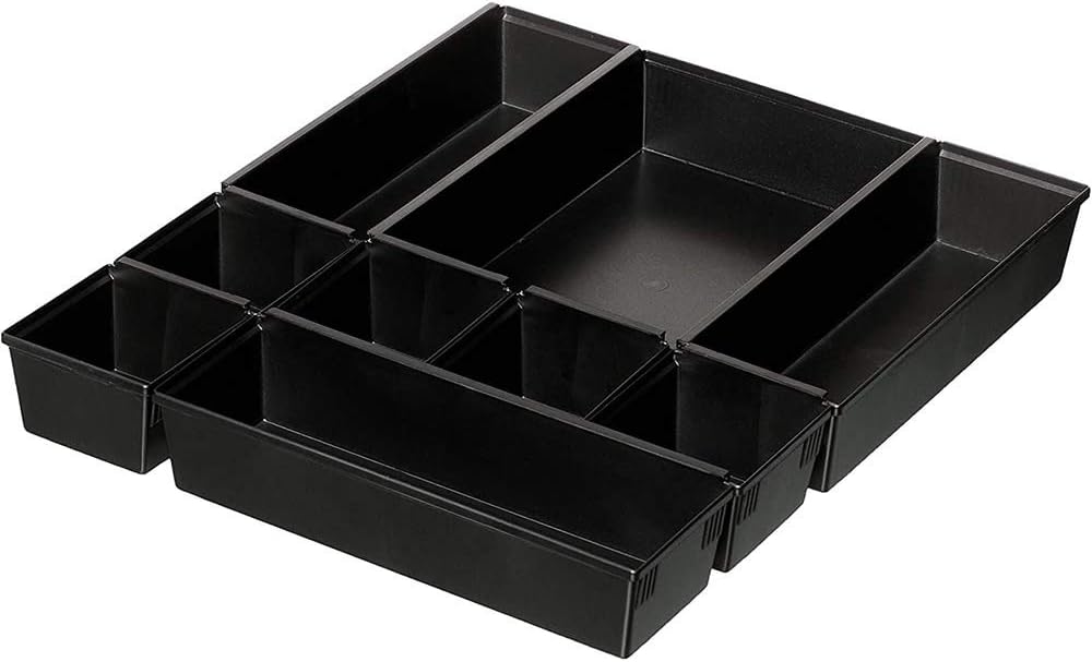 Dial Industries B689K Drawer Organizer Tray Set, Black