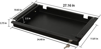 Pull-Out Desk Drawer - Office Storage Organizer Mounts Easily, Space-Saving Slide-Out Drawer for Under Desk (23.22 in Internal Width)