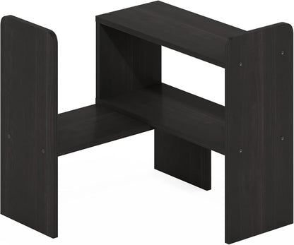 Furinno Classic Desk Organizers and Accessories, 2-Tier Monitor Riser, Office Organization, Desk Top Book Shelf, for Office Supplies, Office Desk Accessories, Dark Espresso