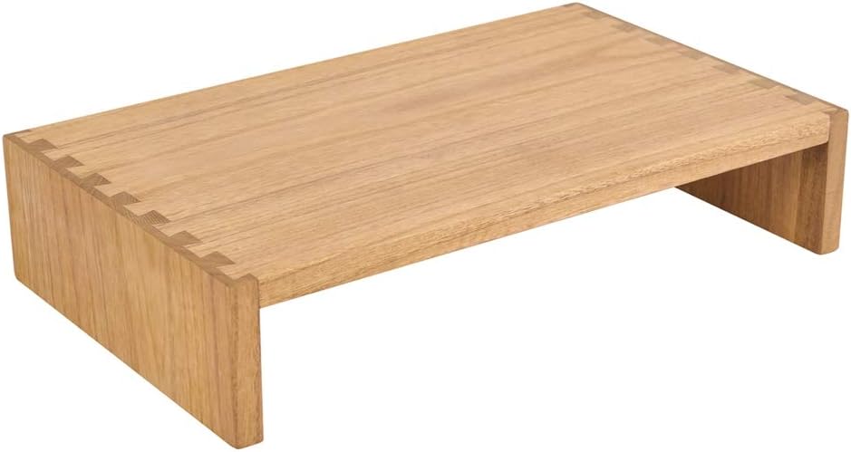 KIRIGEN Monitor Stand Wooden - Desk Stand Wood for Computer/Laptop/TV Printer - Monitor Arms & Stands Desk Riser for Office Desktop Workspace Organizers Platforms Stands (39,Dark Brown)