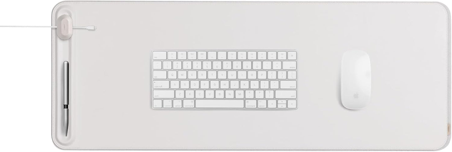 Orbitkey Premium Leather Desk Mat Slim | Multi-Purpose & Waterproof Table Protector Accessory for Work Home Gaming Office Keyboard Mat Organizer | 31.4" L x 12.2" W x 0.19" H, Anti-Slip, Stone Finish