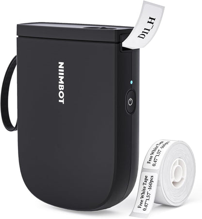 NIIMBOT 300 DPI D11 Label Maker Machine with 1 Tape, Mini Portable Label Printer, Bluetooth Thermal Label Printer Sticker Labeler for Office Home Kitchen School Organization, White