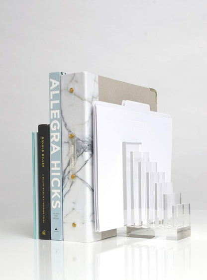 russell+hazel Acrylic Compartment Bloc, 12” x 4” x 1.5," 3 Moveable Dividers, 1 Count, 98141
