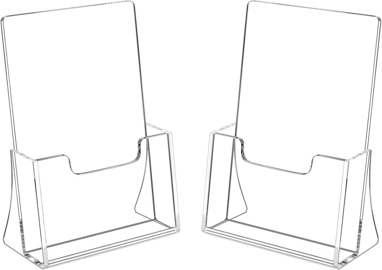 HIIMIEI Brochure Holder 8.5 x 11 inches, Acrylic Flyer Holder with 2 Pack, Plastic Stands for Displaying Magazines, Pamphlets, Literature, Brochures, Booklets, Menu