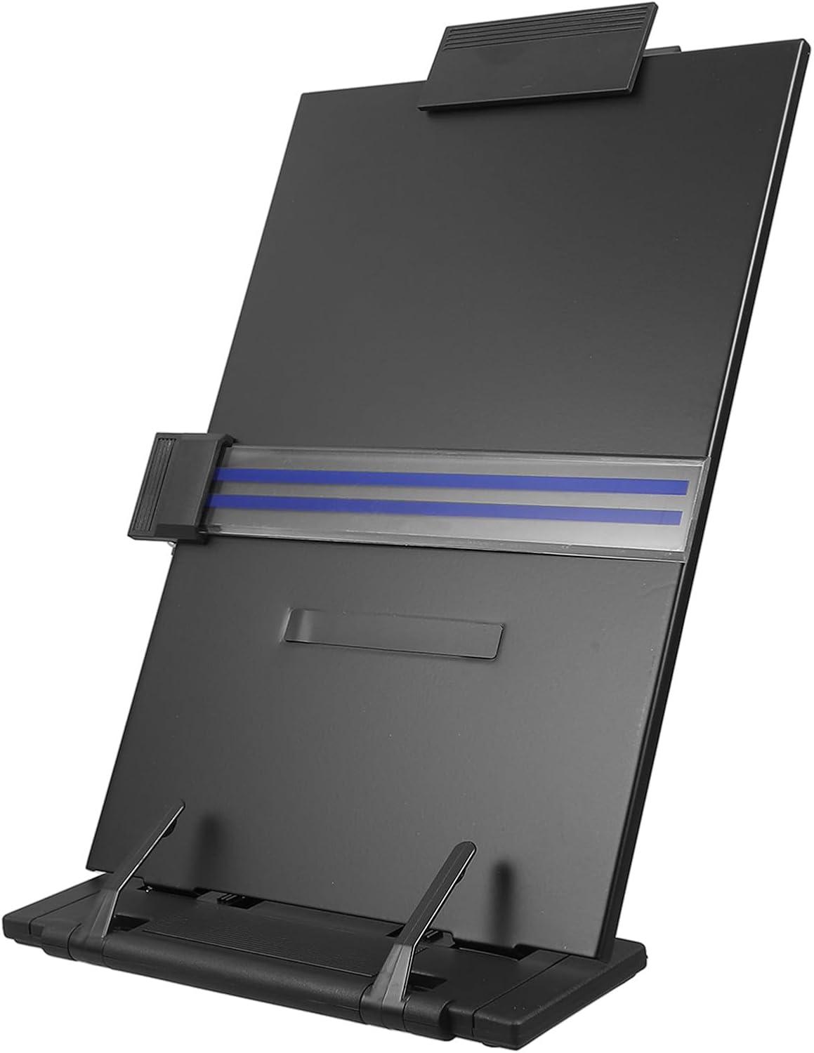 Abaodam Adjustable Document Stand and Book Reading Holder, Foldable Desktop Copy Holder with Black Frame, Suitable for Office and Student Use