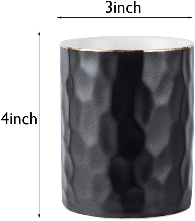 HANKOR Ceramic Pen Holder Cup Pencil Holder for Desk, Makeup Brush Holder Organizer for Office Home, White