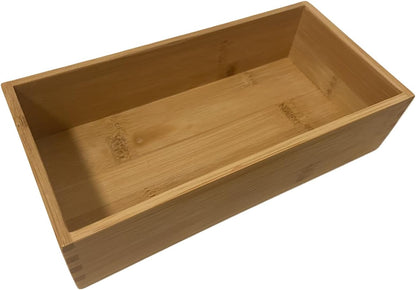 Bamboo Drawer Organizer - Kitchen Drawer Utensil Organizer Office Supplies Desk Organizer Makeup Silverware Tray Flatware Organization 12"*4"*2"