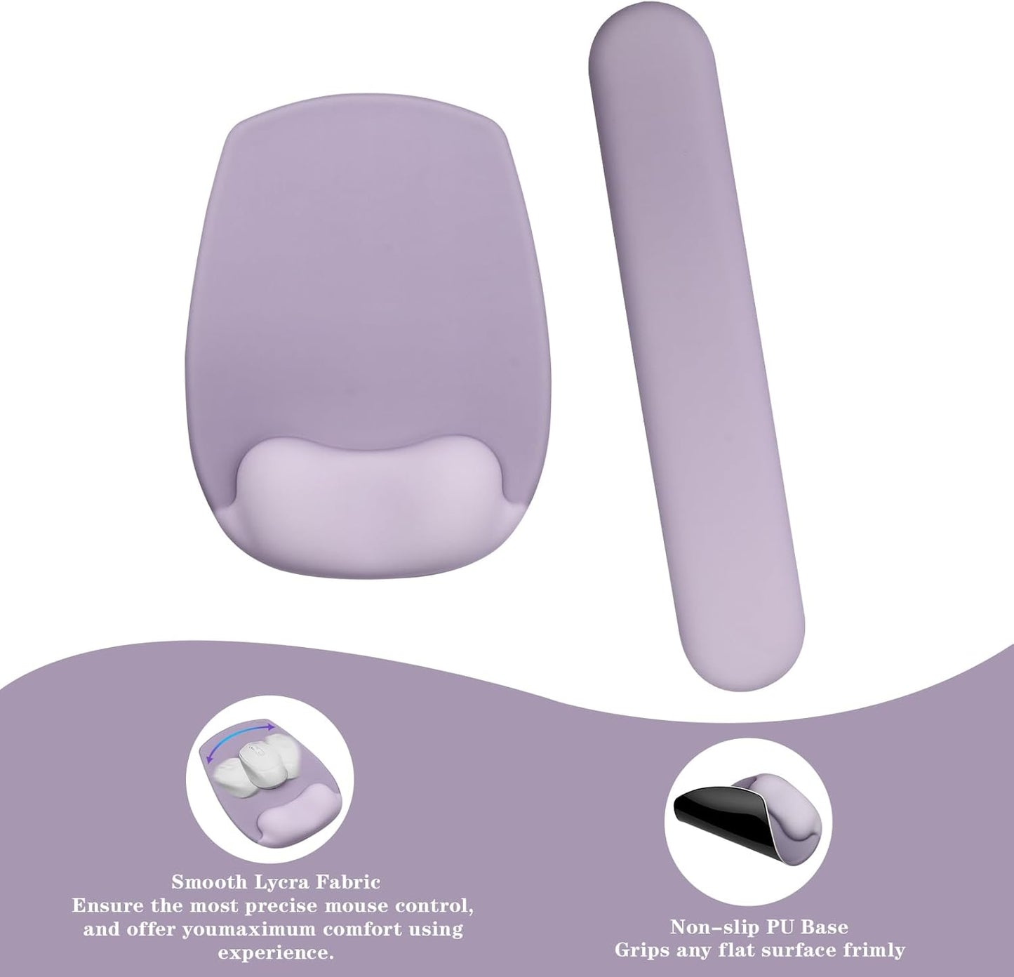 Wrist Rest for Keyboard and Mouse, Ergonomic Gel Computer Keyboard Wrist Rest with Memory Foam, Keyboard Wrist Support Pad for Long Hours of Work, Gaming, Studying-Relieve Wrist Pain