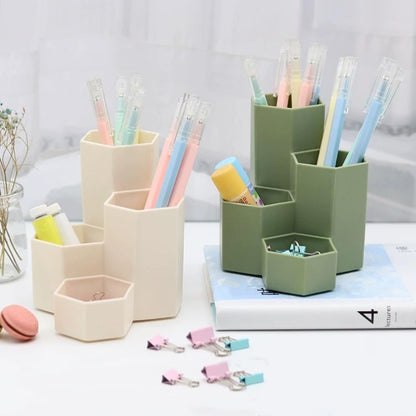 Pencil Organizer Pen Holder for Desk Pens Cup Small Desk Organizer Cute Pen Holder for Office,School and Home (White, 3)