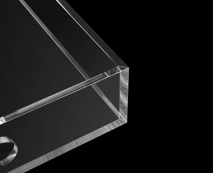 KEVLANG Clear Sturdy Acrylic Serving Tray with Handles-12x16Inch-Serving Coffee,Appetizer,Breakfast,Butler-Kitchen Countertop -Makeup Drawer Organizer-Vanity Table -Ottoman