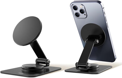 Magnetic Phone Stand Compatible with MagSafe for iphone16, Phone Stand for Desk with 360°Rotation Base, Adjustable Height to 6.1 inch, Compatible for MagSafe Case and iPhone 16/15/14/13/12