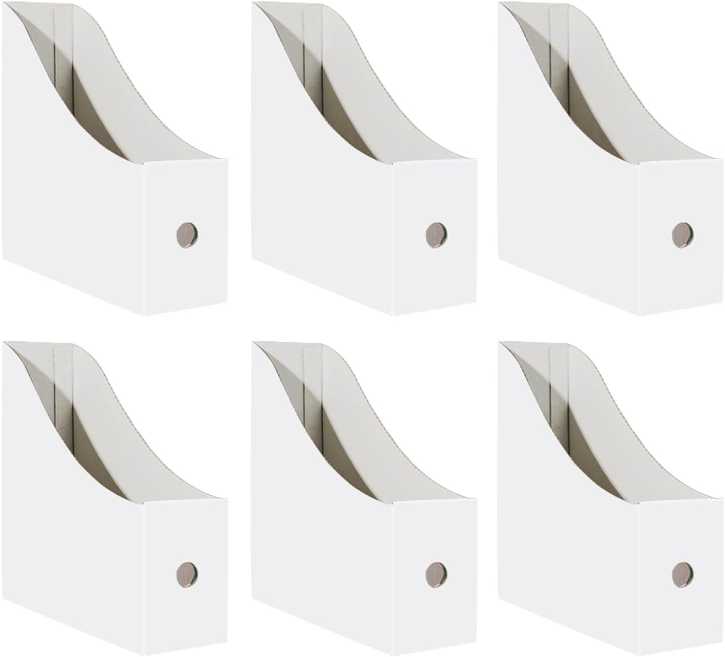 Limitliho Magazine File Folder Holder for Desk, Book Bins for Classroom Library,Office,Home, 10.6" H x 10.2" L x 3.5" W in Cardboard Paper Organizer (Six color, 6 Pack)