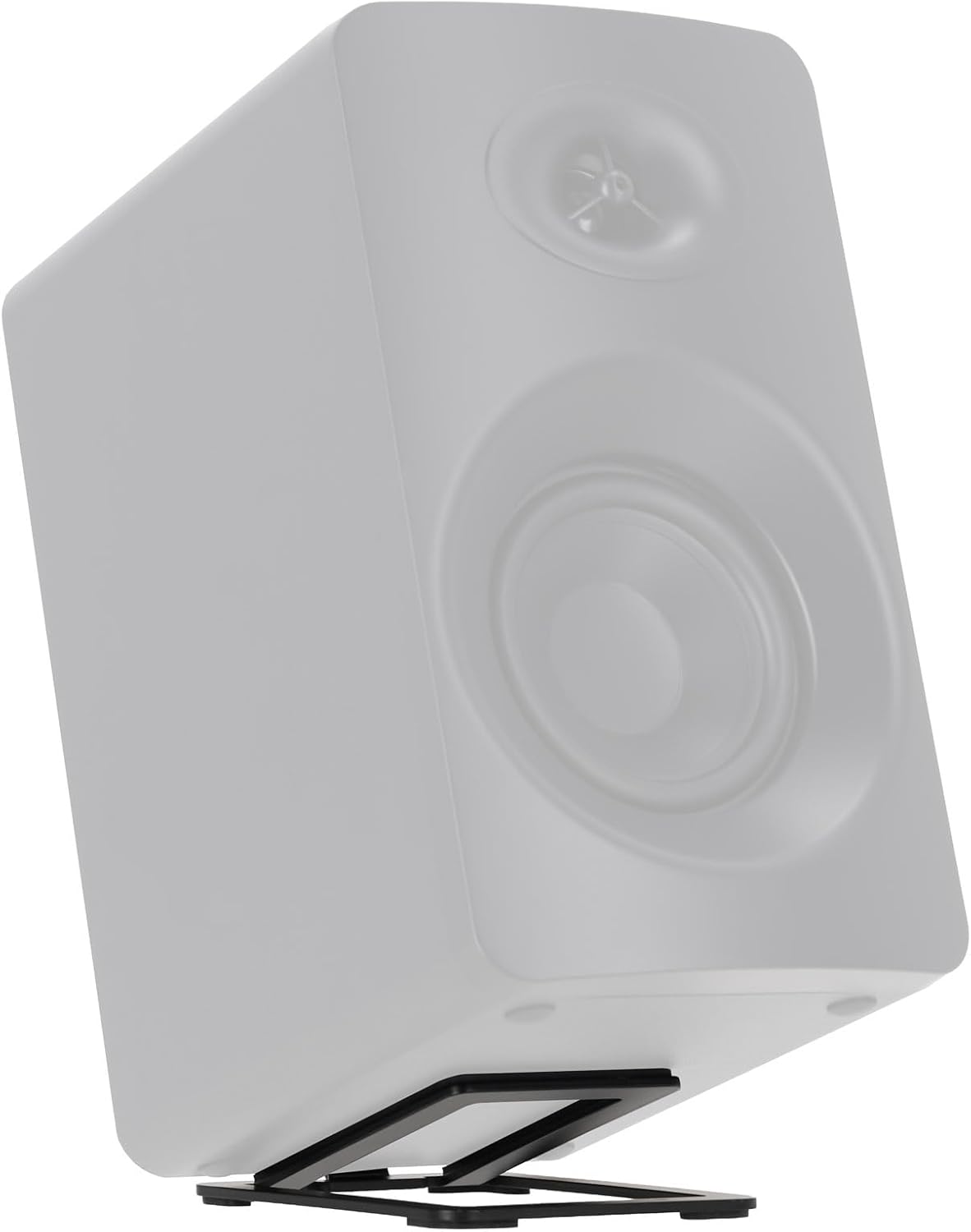 Rockville SR3 Low Profile Speaker Riser Stands Pair for 2" to 4" Desktop Home Speakers or Studio Monitors - De-Coupling Foam Pad, 16-Degree Tilt, Metal, Anti-Slip Feet