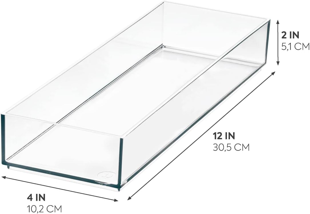 iDesign Clarity Drawer, Kitchen and Bathroom Organization Silverware, Spatulas, Gadgets, Large-Set of 2