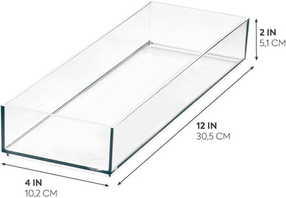 iDesign Clarity Drawer, Kitchen and Bathroom Organization Silverware, Spatulas, Gadgets, Large-Set of 2