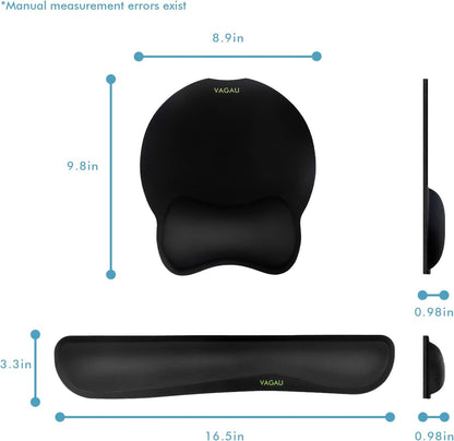 Comfy Mee Premium Memory Foam Keyboard and Mouse Wrist Rest Pads Set- for Comfortable Typing &Wrist Pain Relief (Pack of 2)