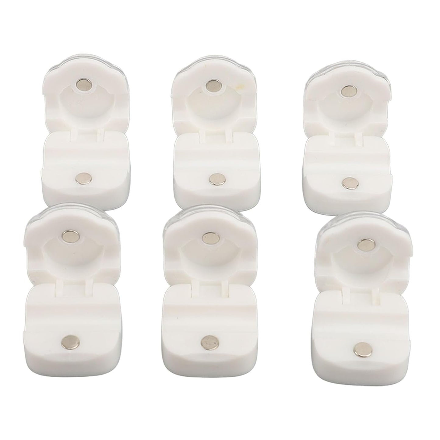 6 Pcs Magnetic Cable Organizer, Desk Cable Keeper Cord Clip Holder with Traceless Tape Magnetic Clip Design 7.5mm Cable Slot (White)