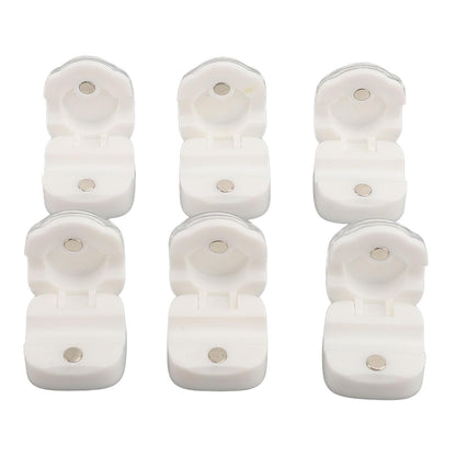 6 Pcs Magnetic Cable Organizer, Desk Cable Keeper Cord Clip Holder with Traceless Tape Magnetic Clip Design 7.5mm Cable Slot (White)