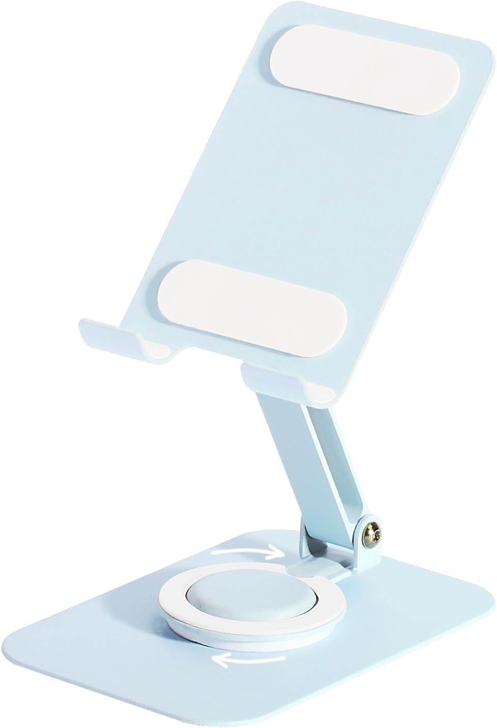 Adjustable Metal Phone Stand for Desk – Foldable 360° Rotating Phone Holder Compatible with iPhone 17/16/15/14 Pro Max/Air, Galaxy S25/S26 & Google Pixel 10a – Pink