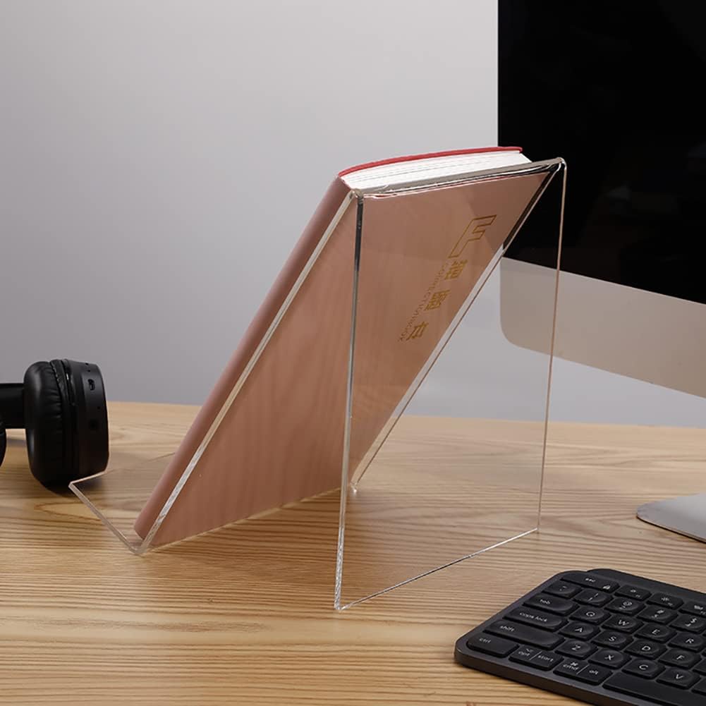 2 Pcs Acrylic Display Stand Transparent Book Easel Tablet Holder Acrylic Desktop Book Stands for Displaying Pictures