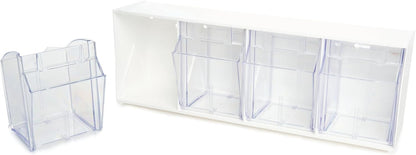 Deflecto Interlocking Tilt Bin, 9 Bin Unit, Clear and White, 23-5/8” x 3-5/16” x 2-5/8” (20903OP)