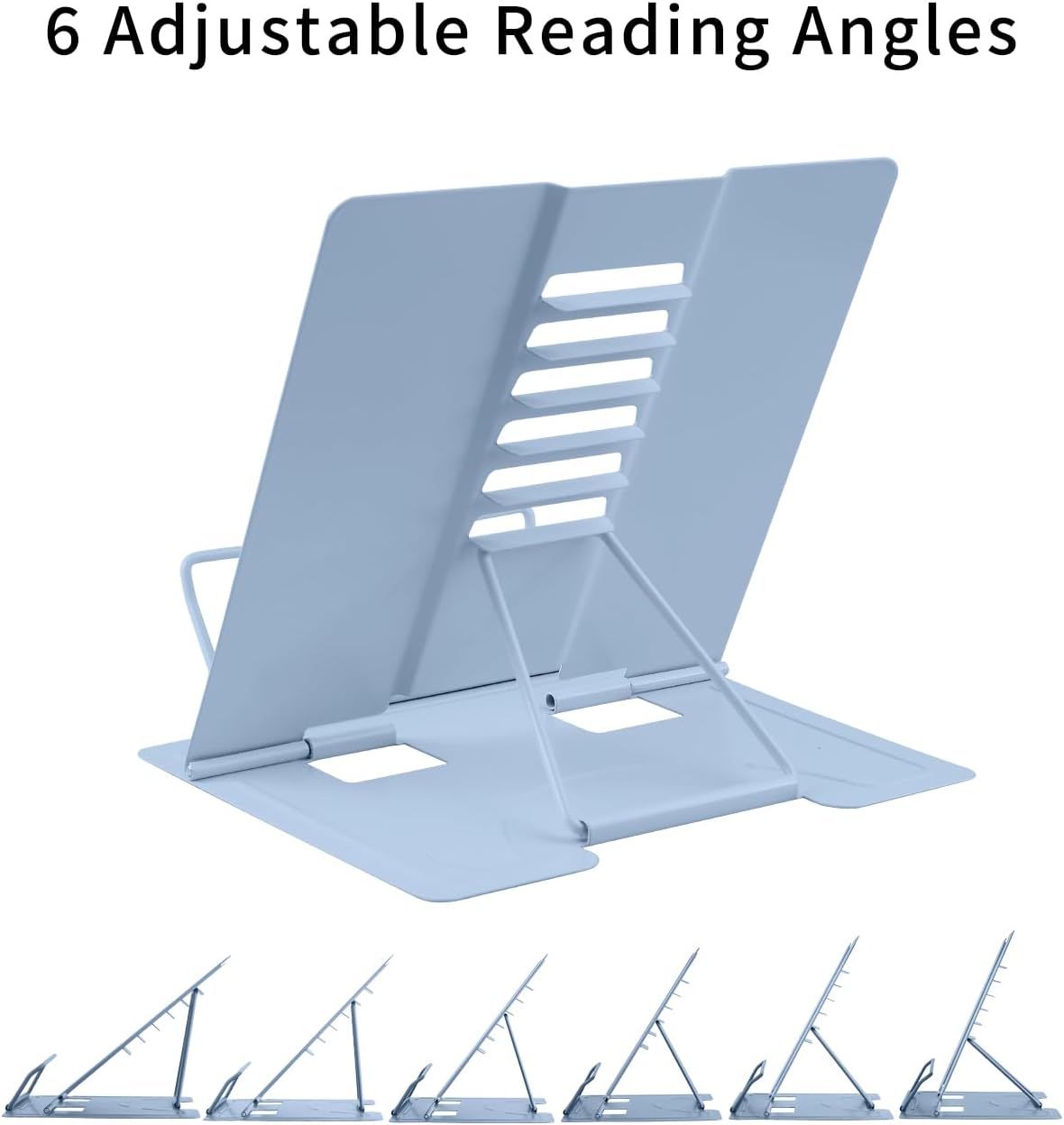 MSDADA Desk Book Stand Metal Reading Rest Book Holder Adjustable Cookbook Documents Holder for Recipes Textbooks Tablet Music Books, Mom Gifts, Gifts for Grandma Mom Mothers Day(Light Purple)