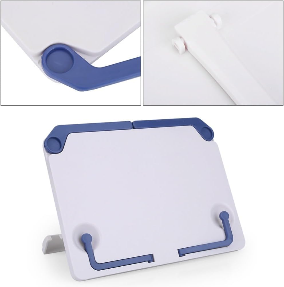 Desktop Sturdy Bookstand,Tabletop Sheet Music Stand Holder Adjustable Portable for Sheet Music, Cookbooks, Reading with Detachable Tray & Page Clips