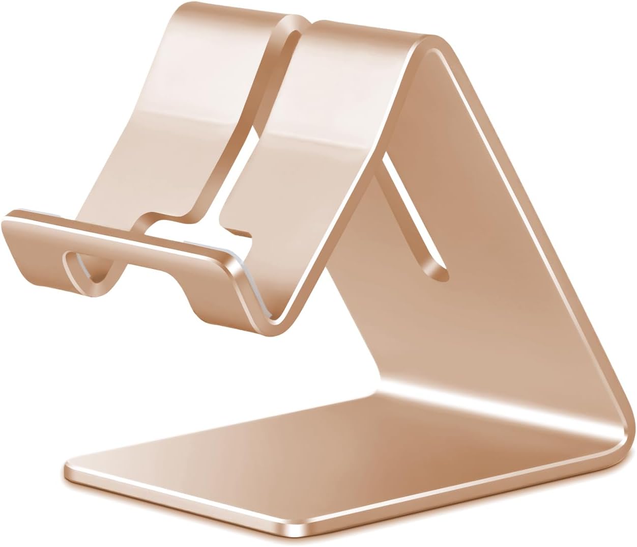 Desktop Cell Phone Stand Holder, Aluminum Solid Portable Universal Desk Stand for iPhone 16 15 14 13 12 11 X 8 7 6 Plus 5 Ipad 2 3 4 Mini Samsung Huawei All Mobile Smart Phone, Silver