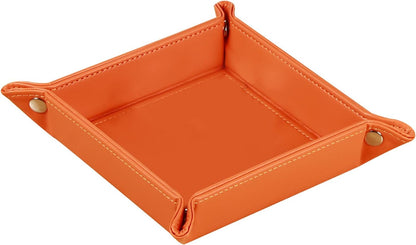 YAPISHI Key Dish Bowl for Men, Entryway Catchall Holder Bedside Table Valet Tray for Pocket Stuff, PU Leather Nightstand Organizer for Dice/Coins/Wallet/Watch/Rings/Sunglasses, Dresser/Coffee Table