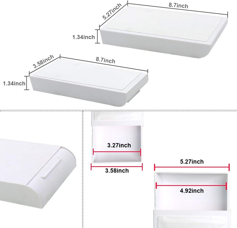 YOOUSOO 2 Pack Under Desk Storage Drawer Organizer, Hidden Slide Out Drawer Attachment, with Self - Adhesive Feature for Desktop and Table Organization, Hidden Under Desk