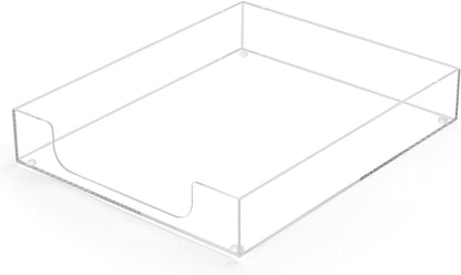 Letter-Size Tray Desk Letter Tray Paper Tray, Sturdy Heavy-Duty Plastic Printer Paper Tray, Single-Tier Stackable File Storage Organizer for Office Home (Clear)