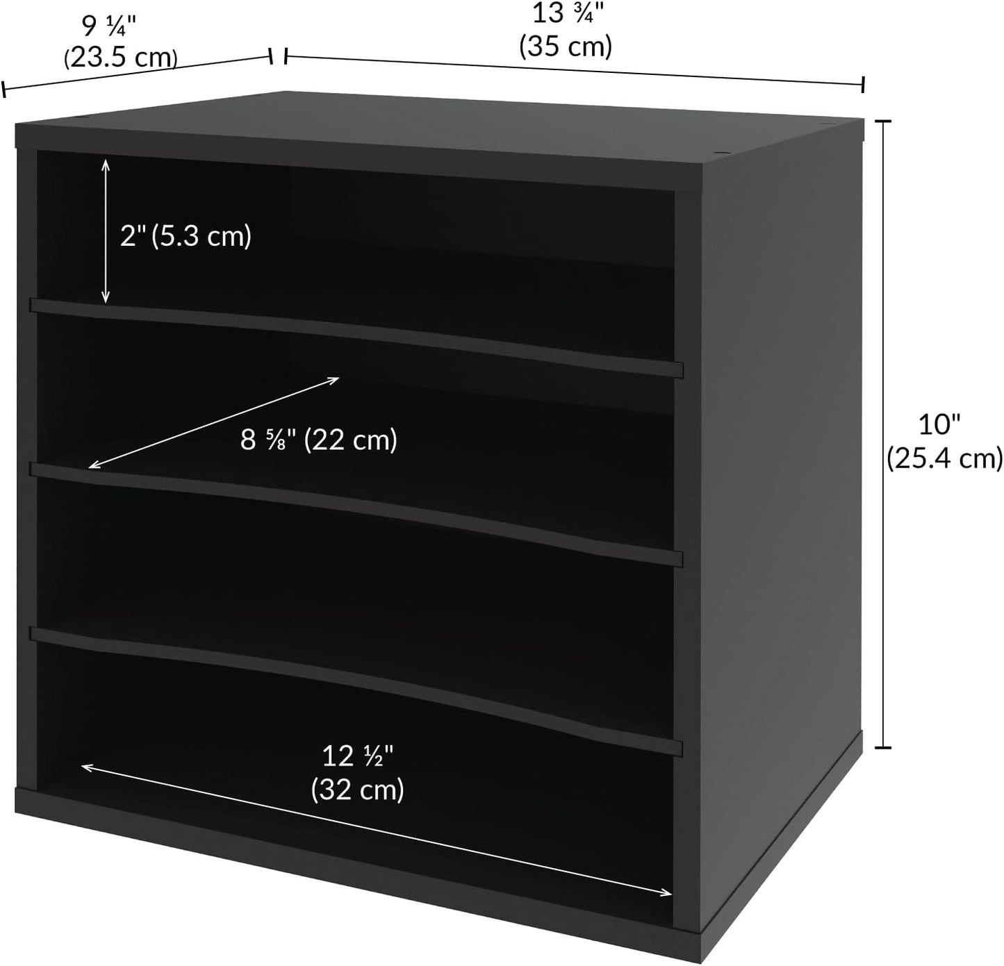 Ballucci 4-Tier Paper Organizer for Desk, Stackable Organizer Tray, Desk Storage Shelves, Stacking Letter Paper Tray Sorter for Classroom, Office, White