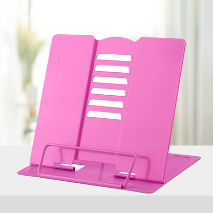 Honagu Metal Desk Book Holder, Hands Free Adjustable Cookbook & Document Holder, Portable Bookstand for Music Books, Textbooks, Recipes, Tablets & iPads (Purple)